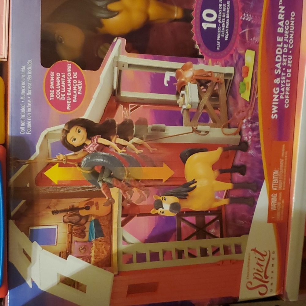 Dreamworks Spirit Swing & Saddle Barn Playset - Pink and Brown